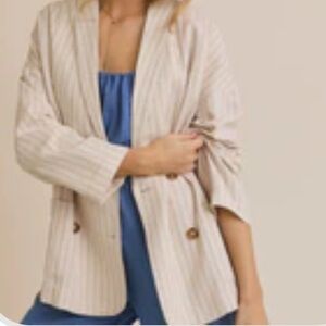 NWT GILI beige Striped Beige Blazer